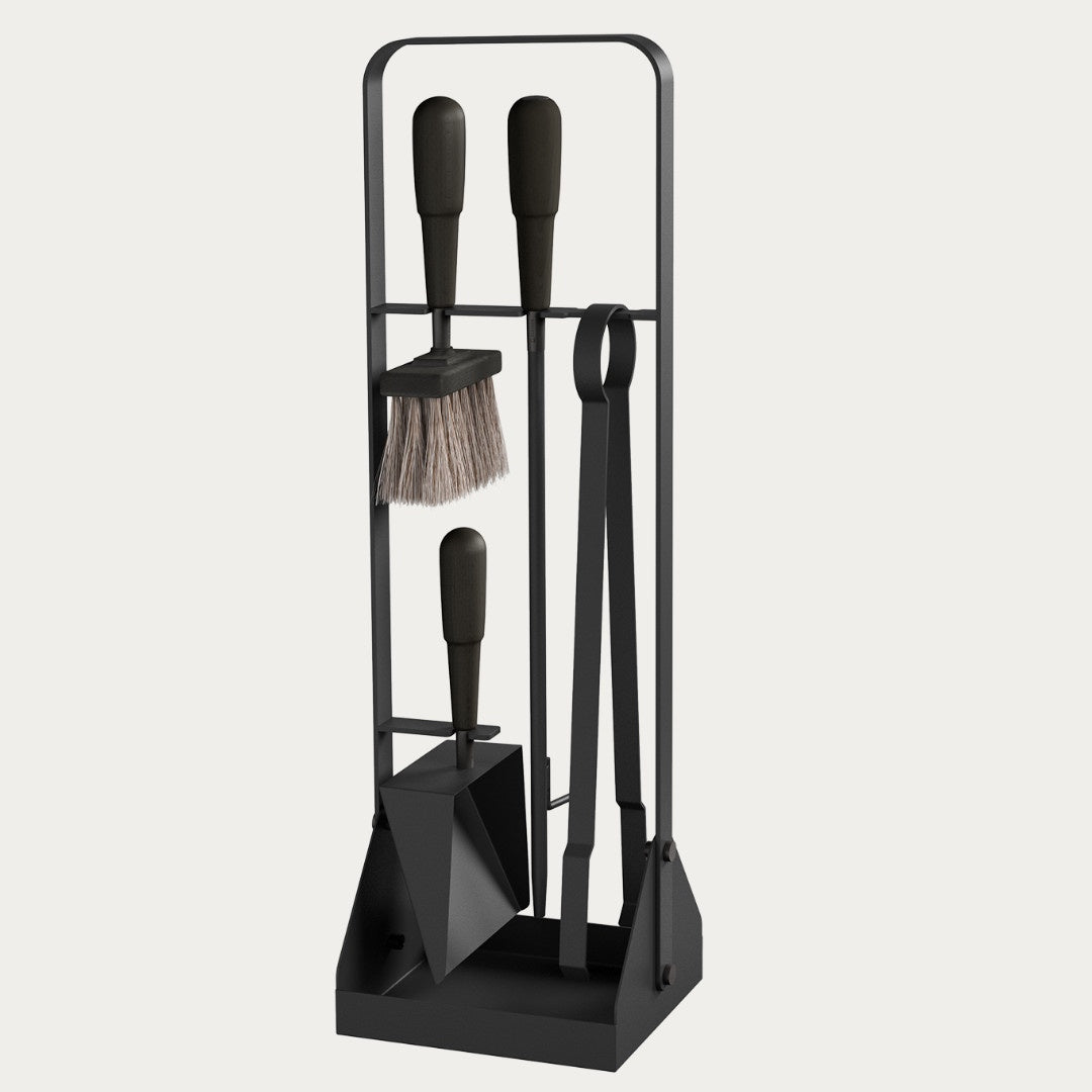 Eldvarm Emma Fire Set | Noirette | Black stained handles-Suzie Anderson Home