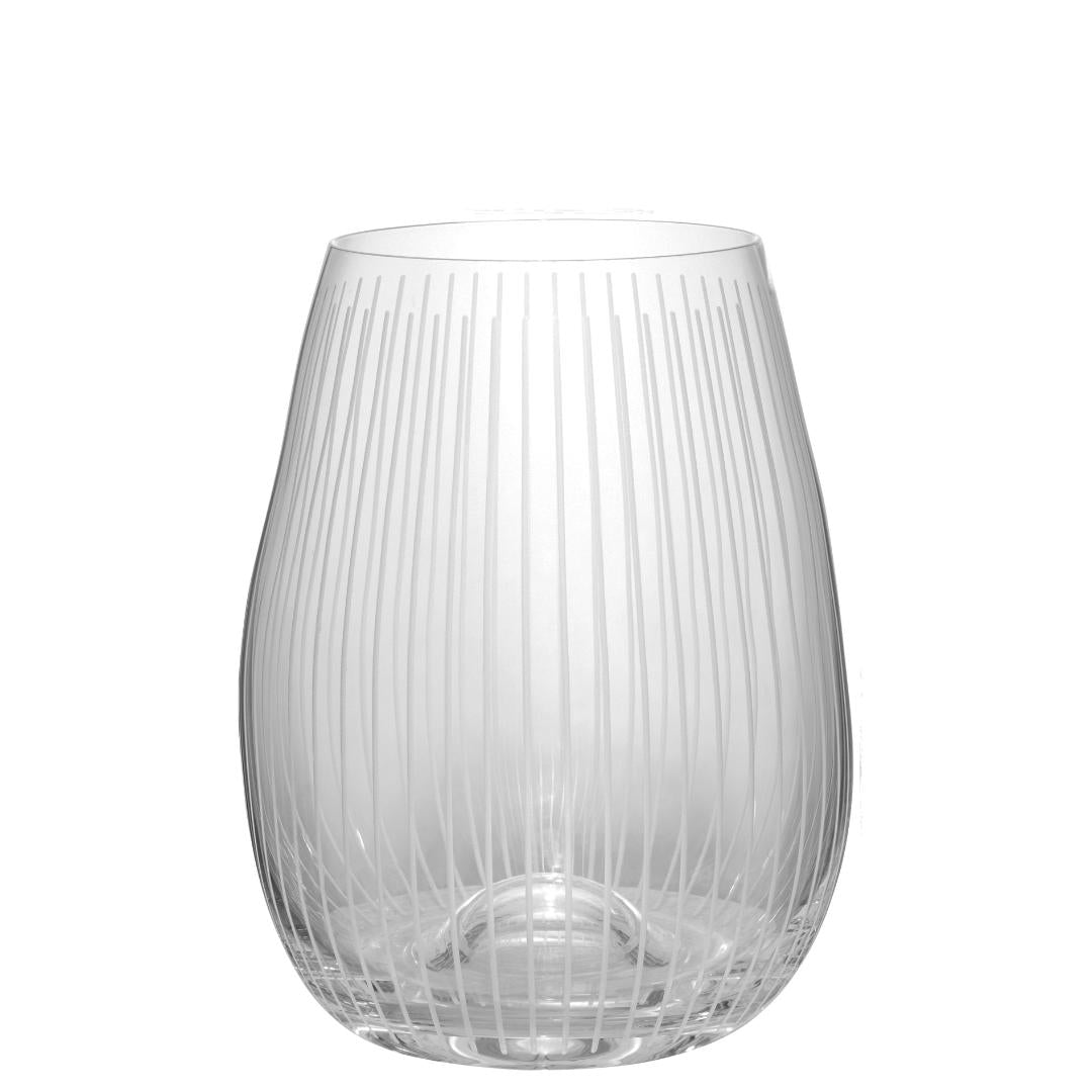 Elysee Stripe Stemless Wine Glass | 460ml-Suzie Anderson Home