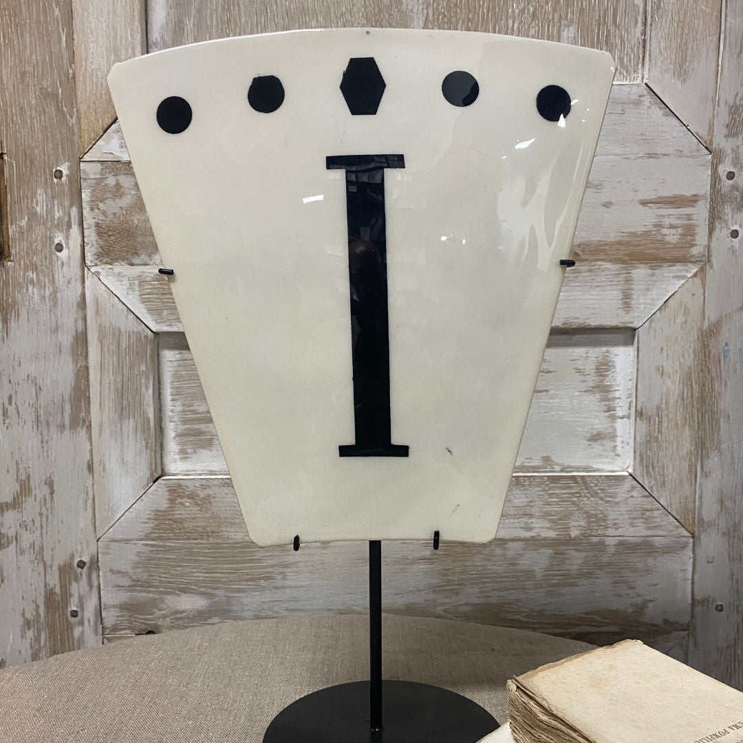 Enamel Roman Numeral Plates on Stand - I-Suzie Anderson Home