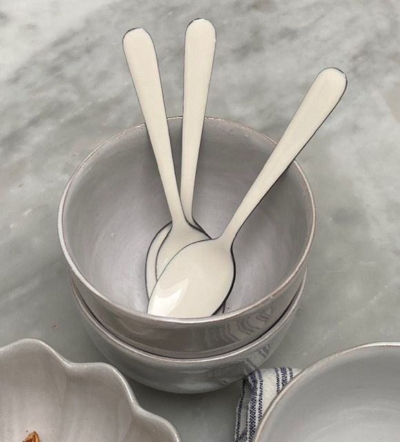 Enamel White Spoons | Set of 4-Suzie Anderson Home