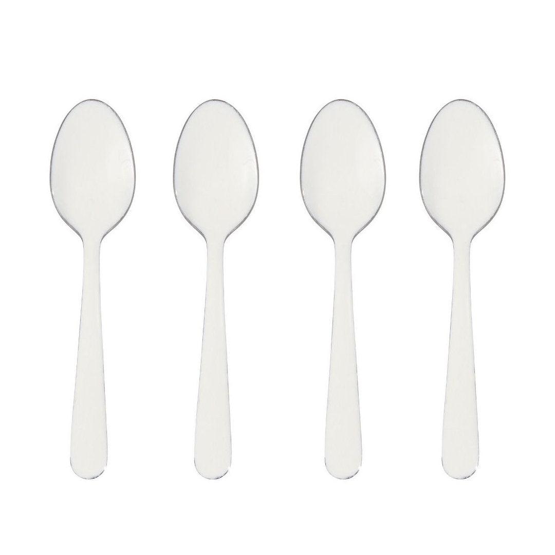 Enamel White Spoons | Set of 4-Suzie Anderson Home