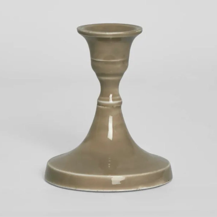 Soulourno Enamel Candle Stand | Taupe