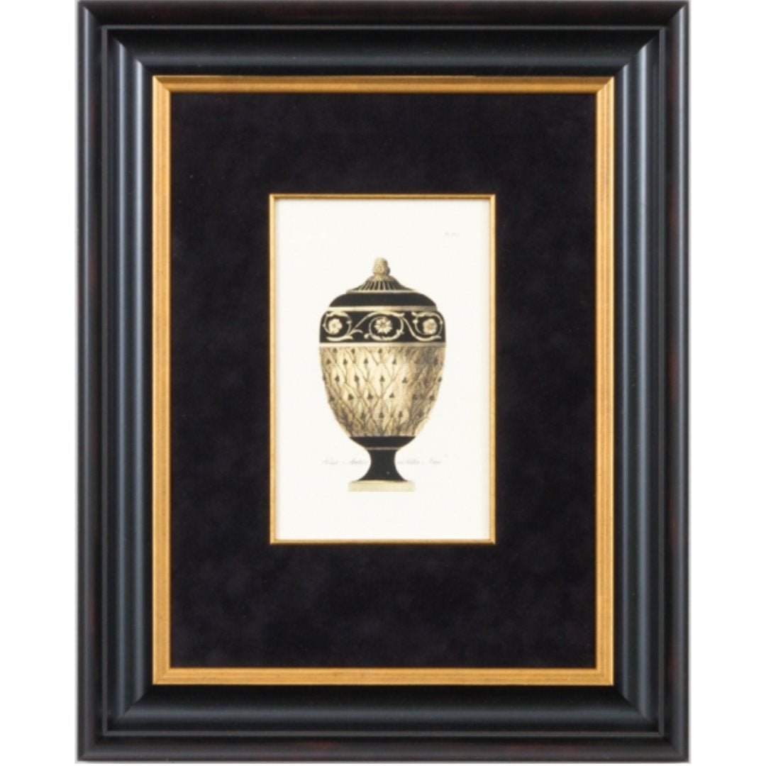 Engraved Urn Framed Art | Black XVI | 51 x 64cm-Suzie Anderson Home