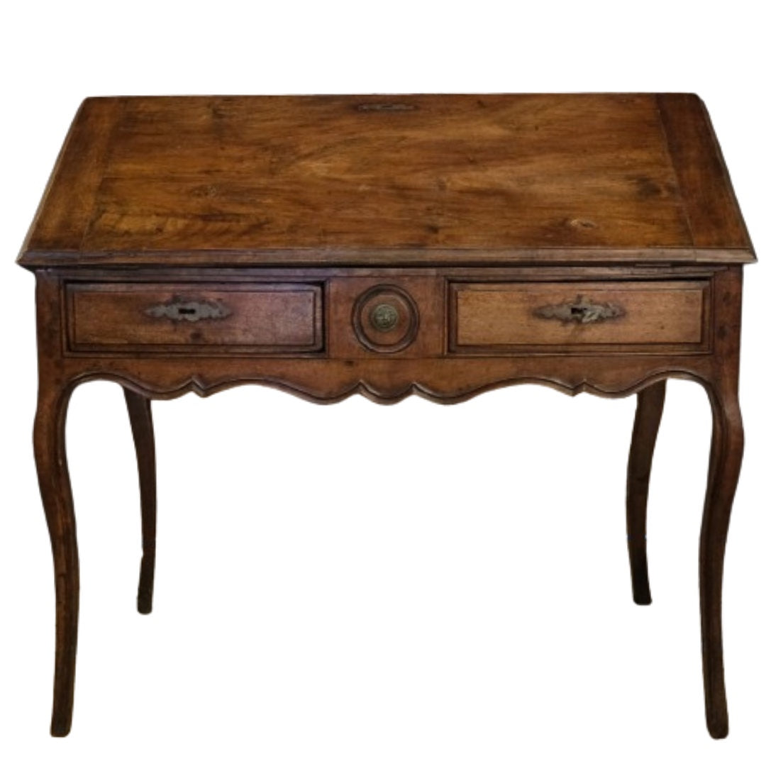 ESTATE| Antique (19th C) French Fruitwood Louis XV style  Bureau Fall  Front desk-Suzie Anderson Home