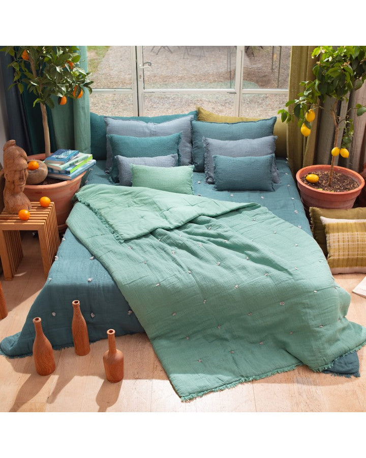 Etamine | Quilt 140x240cm | Double Linen Cotton | Celadon-Suzie Anderson Home