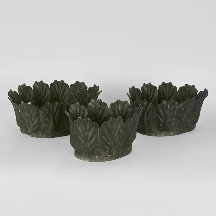 Zinc Kale Pot | Charcoal