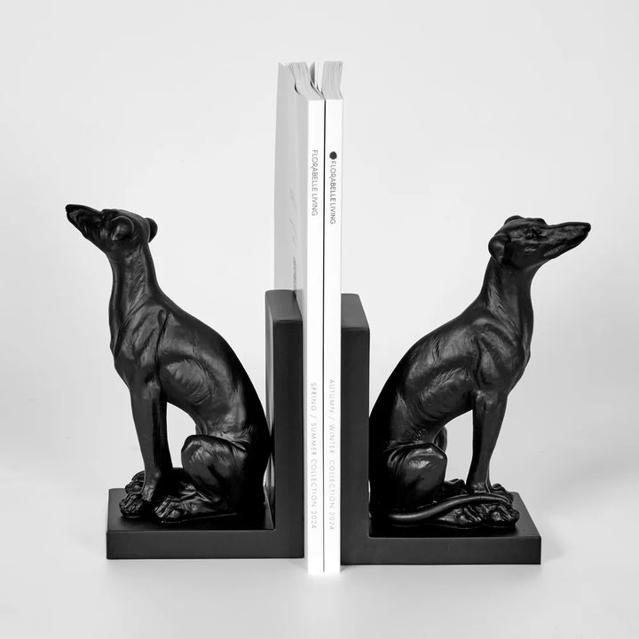 Linah Dog Bookends | Pair | Black