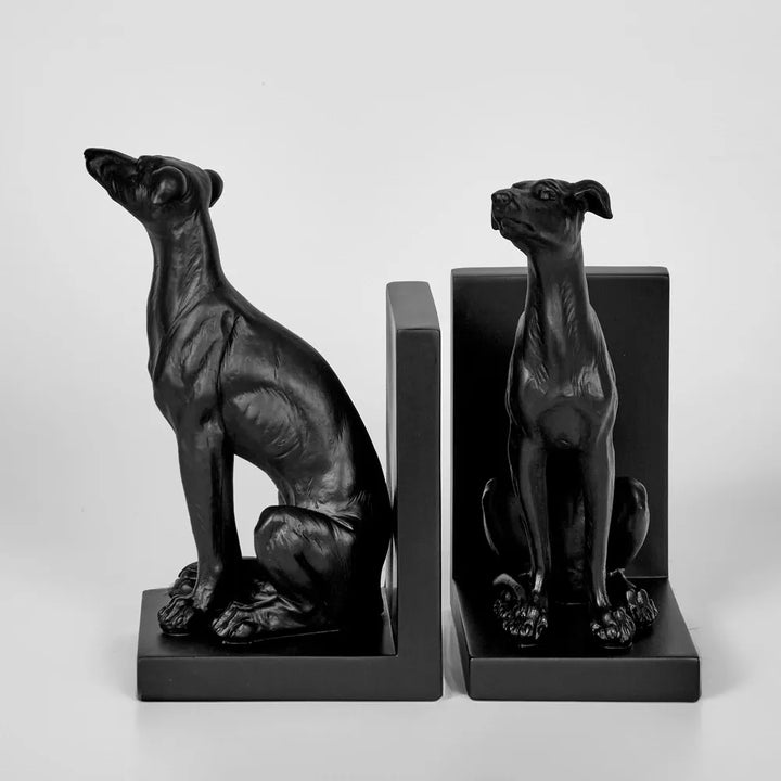 Linah Dog Bookends | Pair | Black