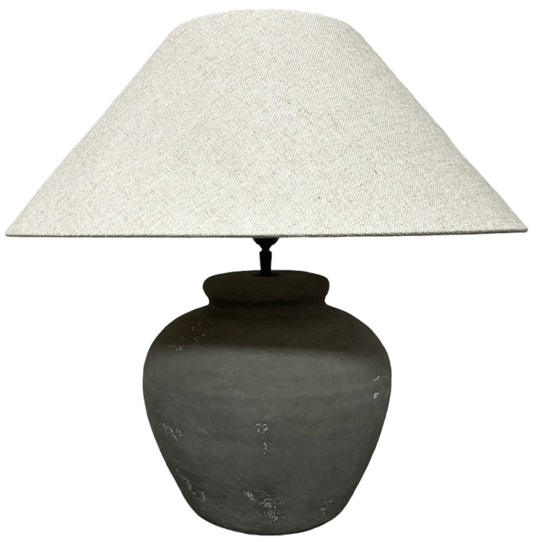 Fani Ceramic Jug Lamp Base | Grey Plaster | W28cm x H40cm-Suzie Anderson Home