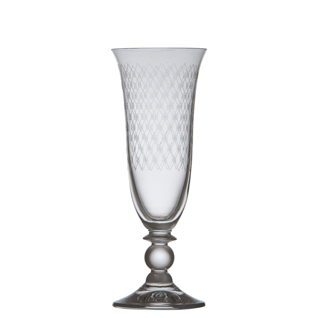 Fishnet Engraved Piana Champagne Flute 160ml-Suzie Anderson Home