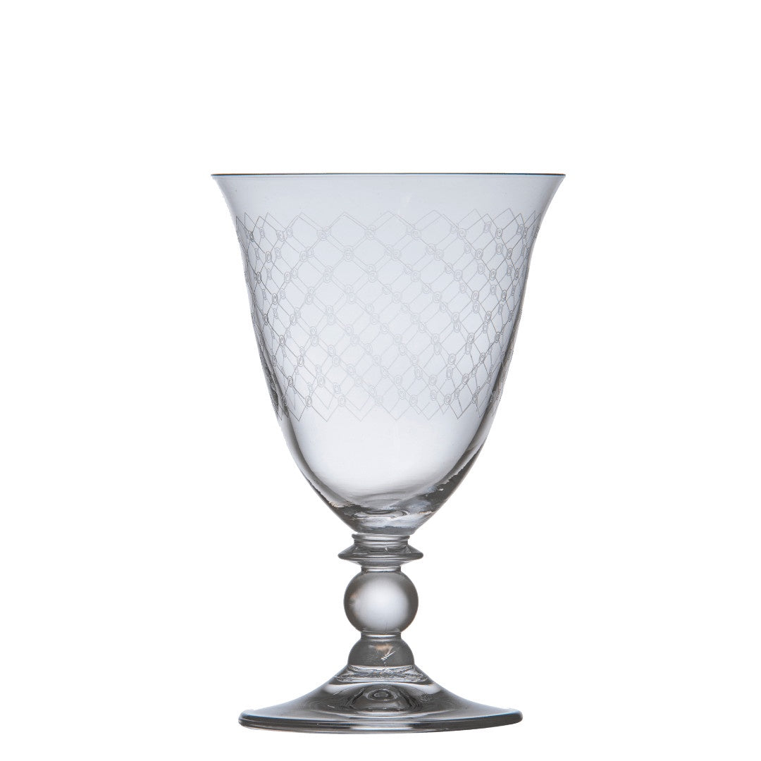 Fishnet Engraved Piana Wine Glass 260ml-Suzie Anderson Home