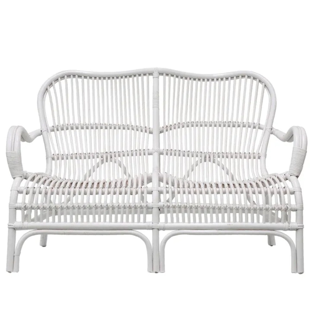 Flamenco Rattan 2 Seater | White-Suzie Anderson Home