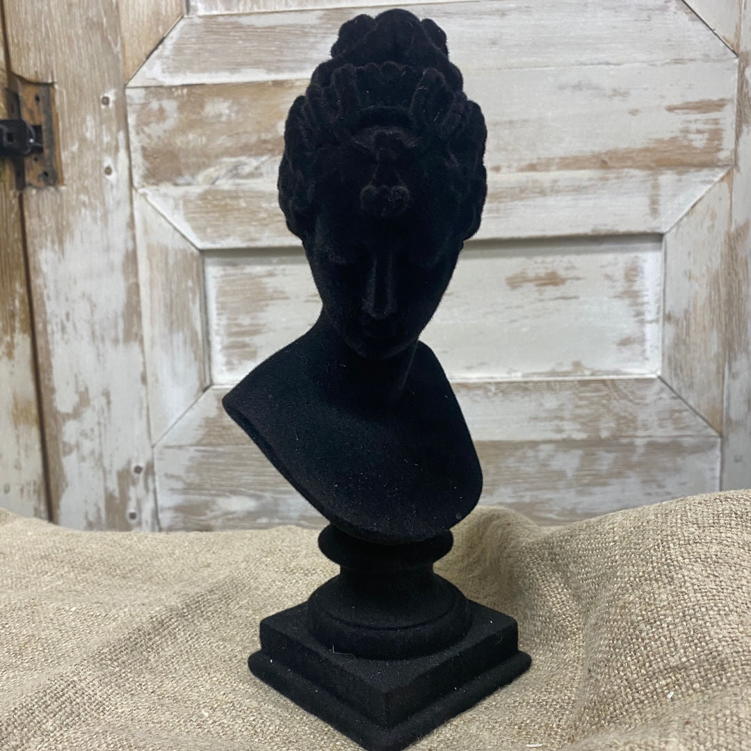 Flocked Bust of A Lady Black | Atelier De Thiers-Suzie Anderson Home