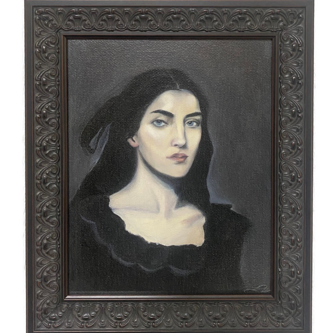 Framed Art Print by Artist Lily Mayers | Ornate Black Frame | "Grey Girl"-Suzie Anderson Home