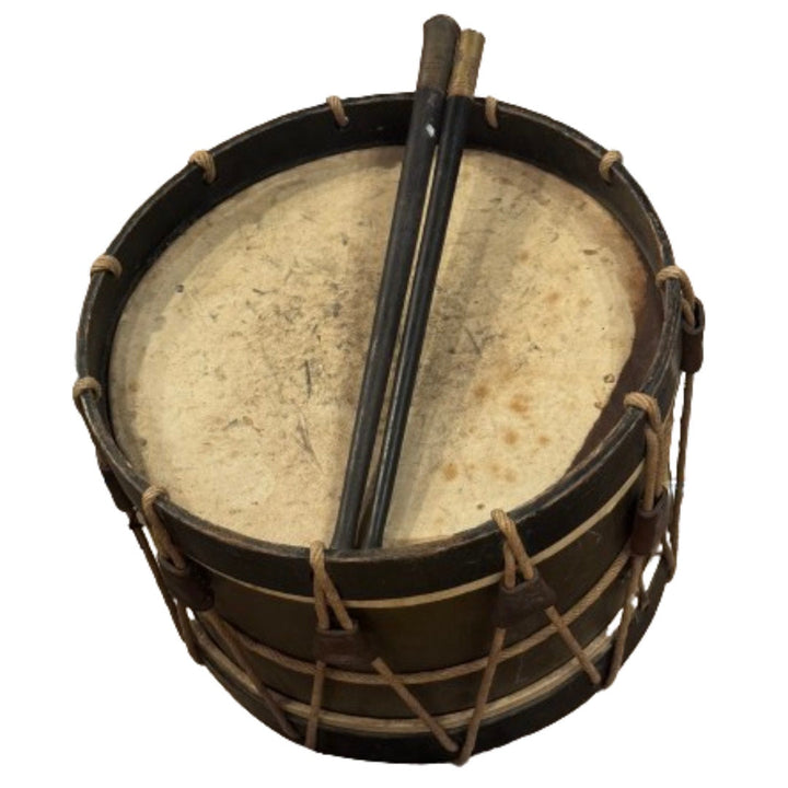 French Antique Decorative Drum with Sticks | Brittany Region-Suzie Anderson Home