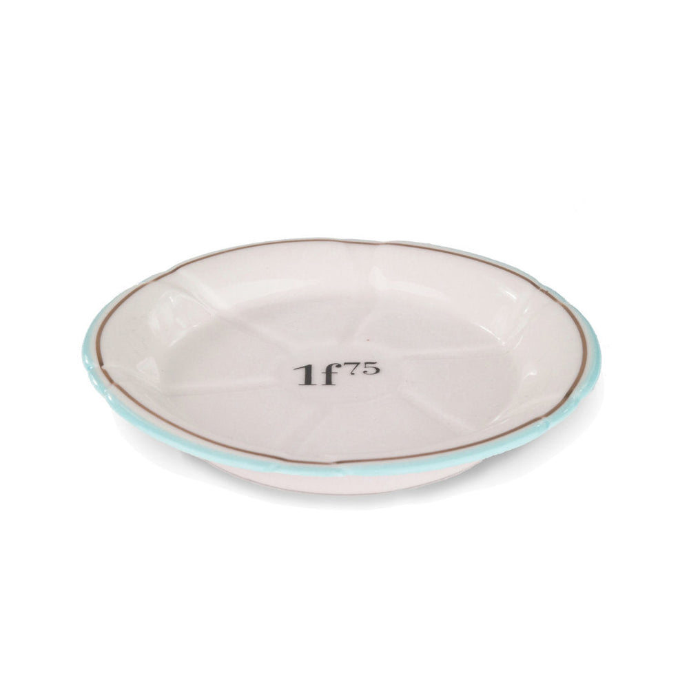 French Bistro Porcelain Saucer | Light blue & Gold-Suzie Anderson Home
