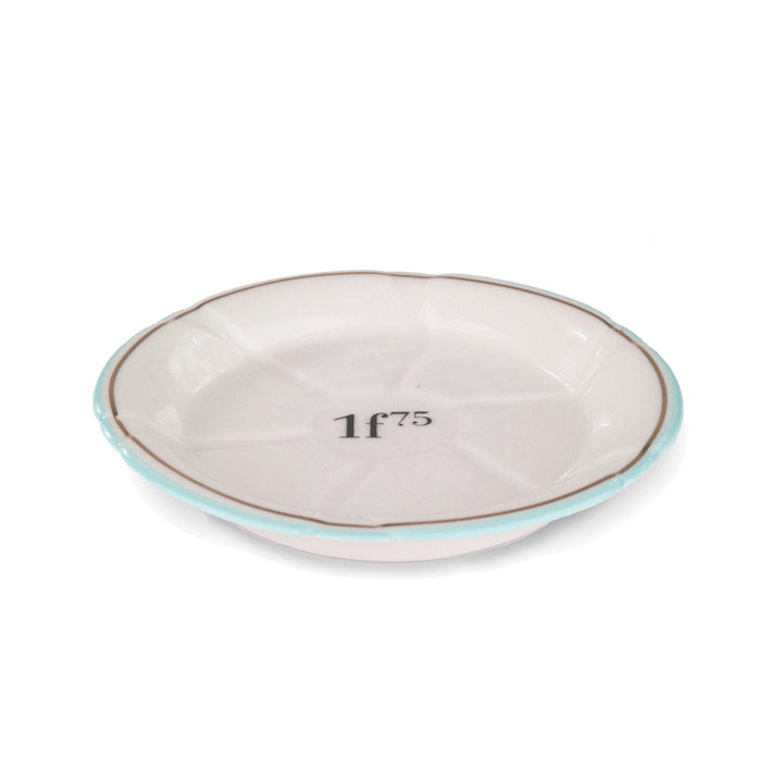 French Bistro Porcelain Saucer | Light blue & Gold-Suzie Anderson Home