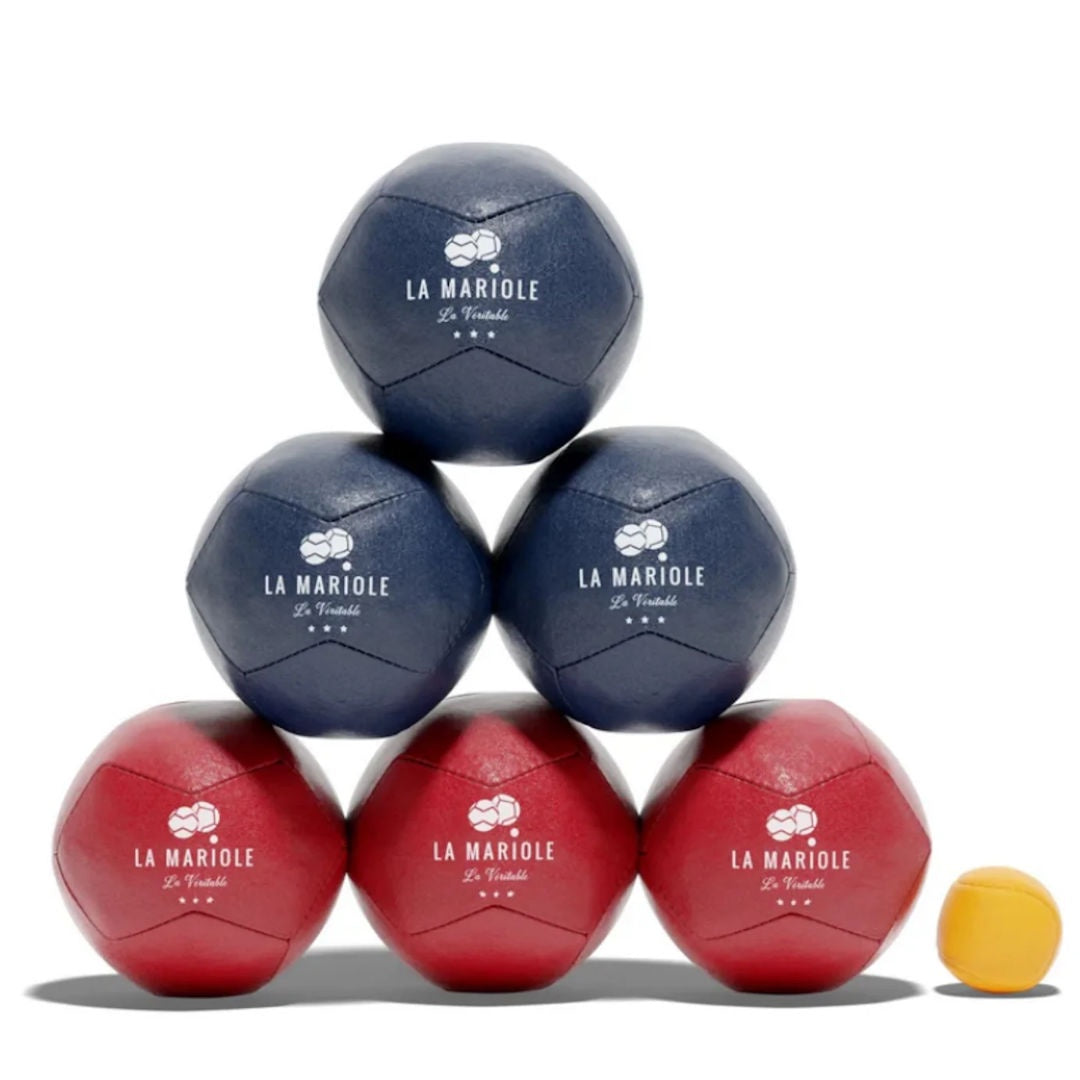 French Leather Boules Set | Blue & Red-Suzie Anderson Home