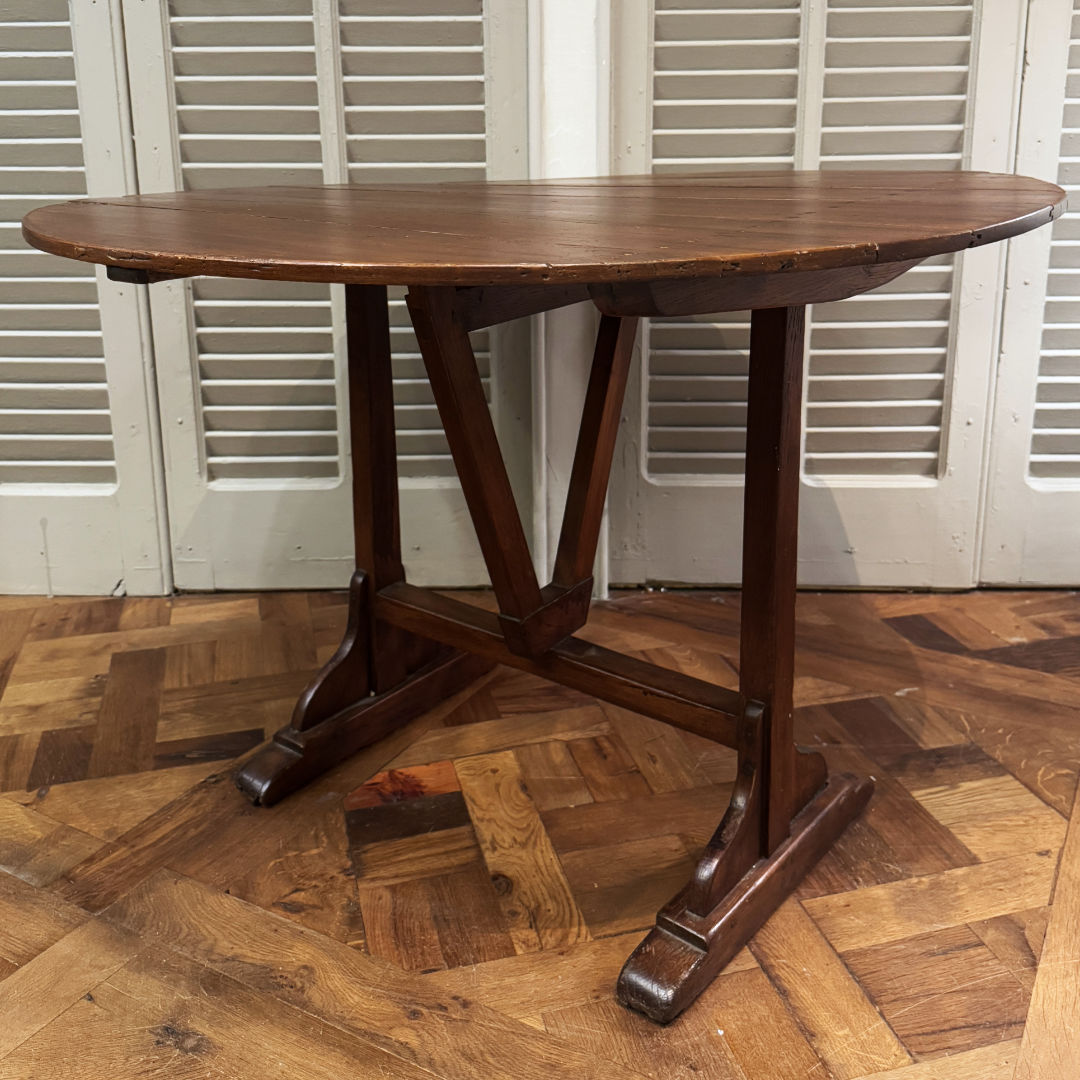 French Antique Round Vigneron Table | Tilt Top | Le Mans 2-Suzie Anderson Home