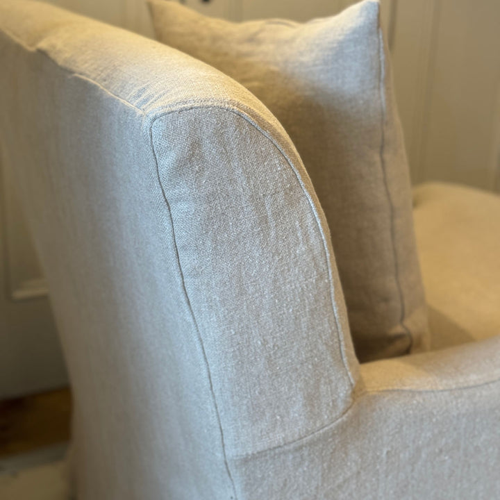 Cozette Armchair | Slip-Covered | Raffles St Tropez Natural Linen | Incl Scatter Cushion-Suzie Anderson Home