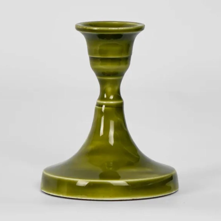 Soulourno Enamel Candle Stand | Green