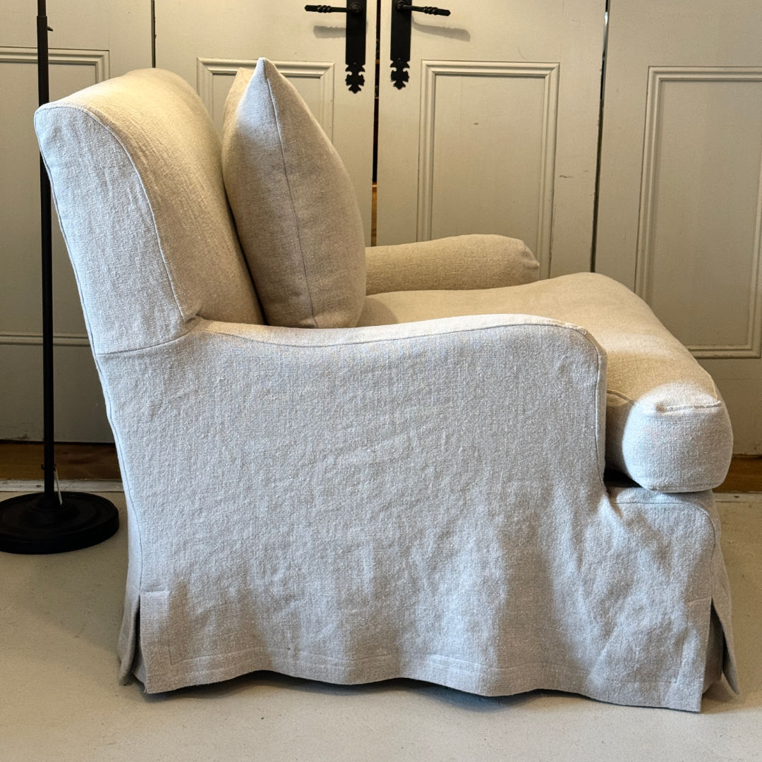 Cozette Armchair | Slip-Covered | Raffles St Tropez Natural Linen | Incl Scatter Cushion-Suzie Anderson Home