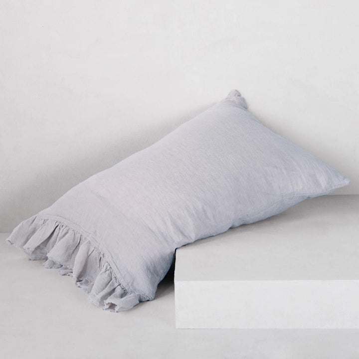 Kristine Standard Pillowcase + Ruffle | Fog