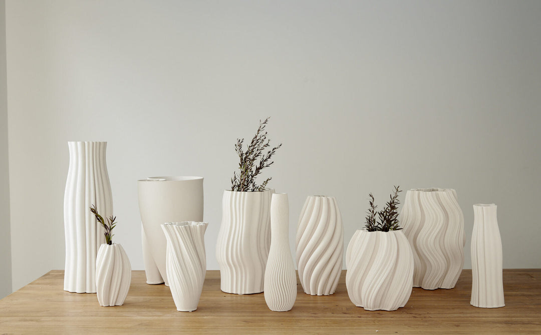 Harper White Vase | 30cm-Suzie Anderson Home