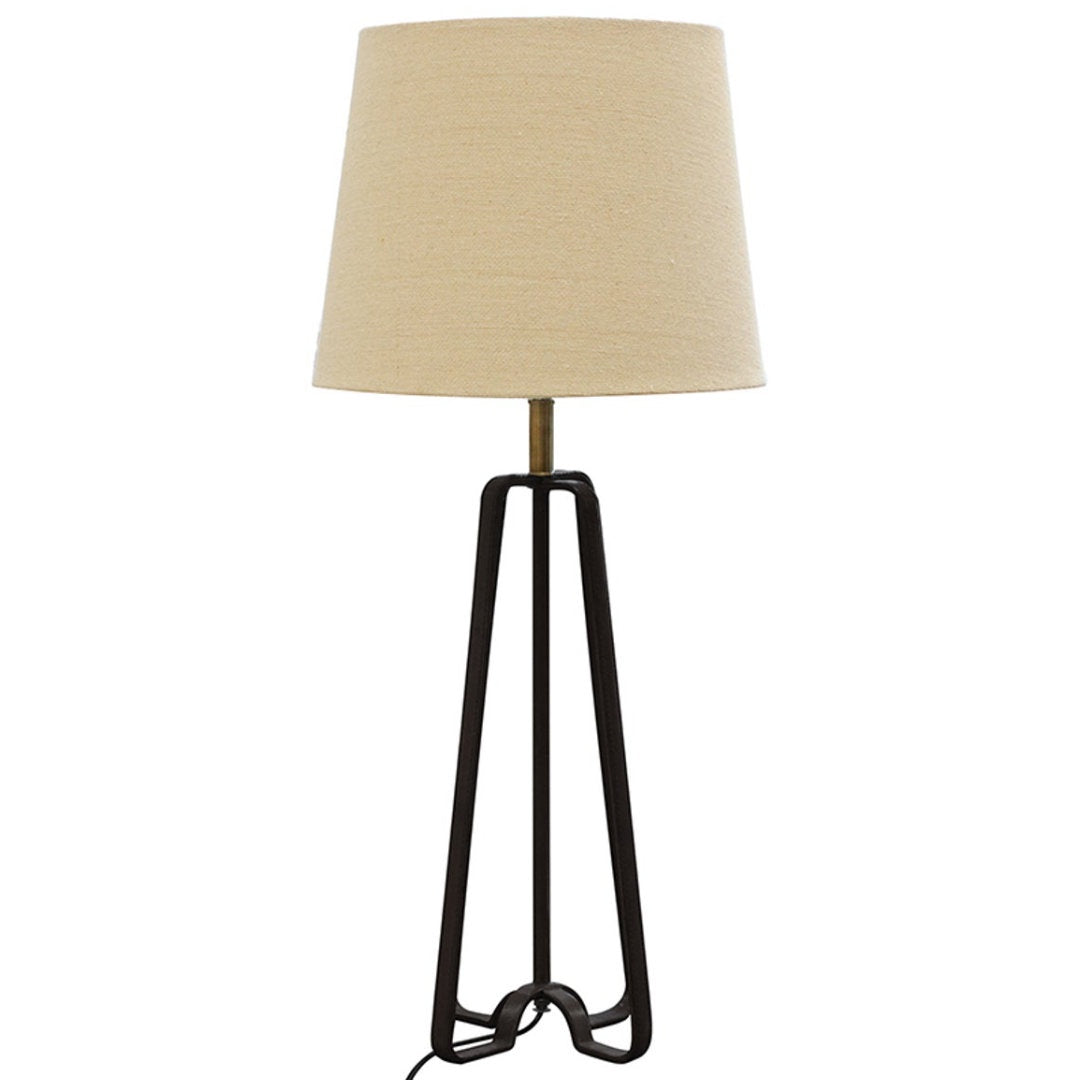 Harrold Black Leather Tripod Table Lamp Base | H 60cm-Suzie Anderson Home