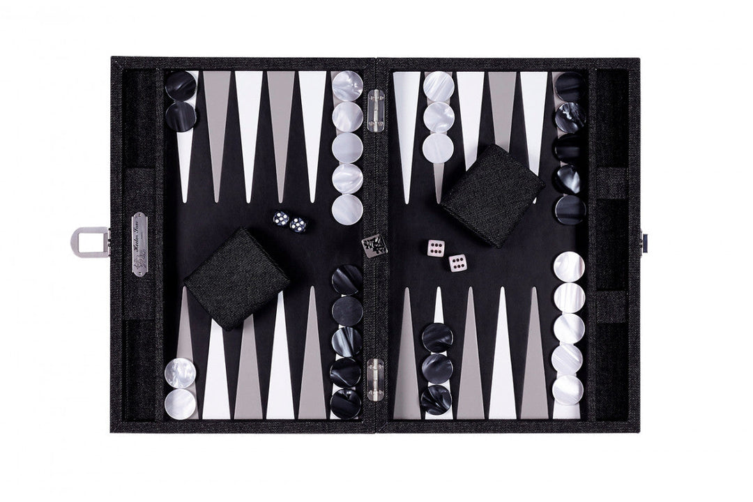 Hector Saxe | Daniel Backgammon | Medium | Noir Denim-Suzie Anderson Home