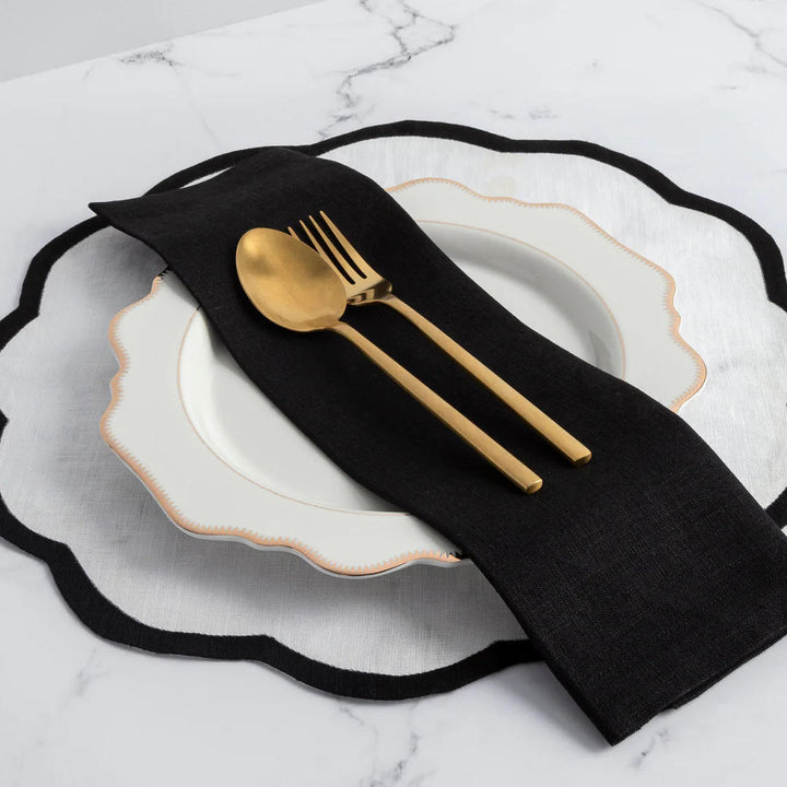 Helena Linen Napkin | SET OF 4 | Black-Suzie Anderson Home