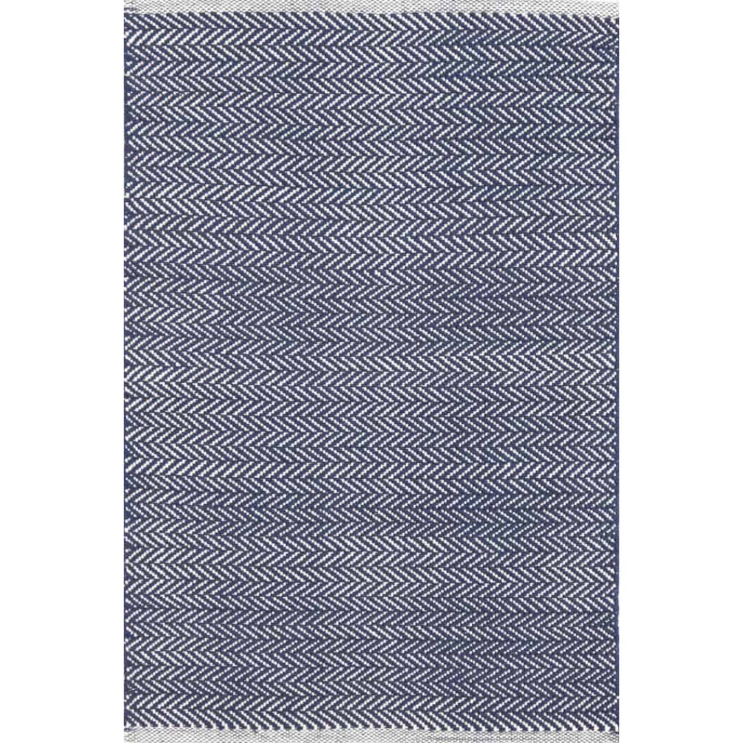 Herringbone Indigo | Cotton Woven Rug | 76x243-Suzie Anderson Home