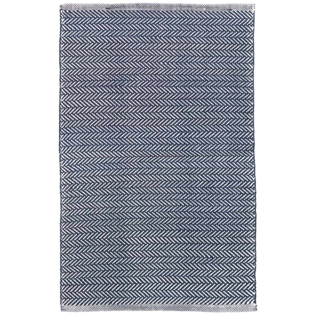 Herringbone Indigo/White | Indoor Outdoor Rug | 121x182-Suzie Anderson Home