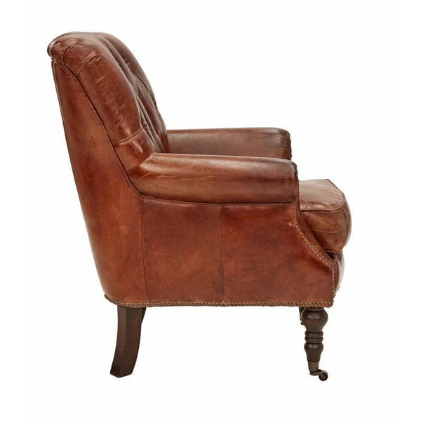 Hever Top Grain Leather Armchair | Cow Hide-Suzie Anderson Home