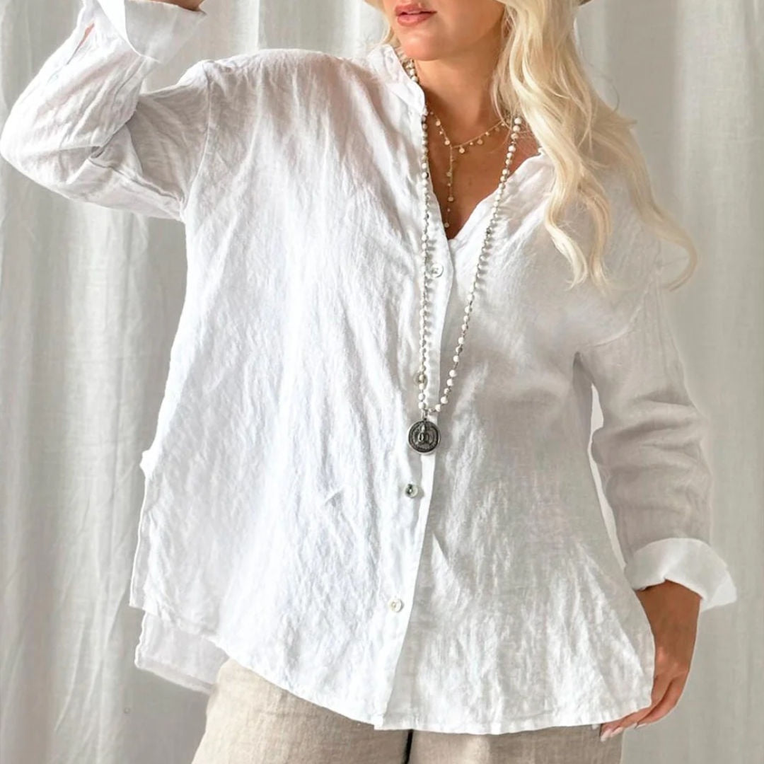 Bypias | Margot Linen Shirt | White