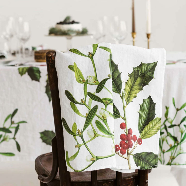 Holly & Mistletoe | Linen Napkin | SET OF 6-Suzie Anderson Home