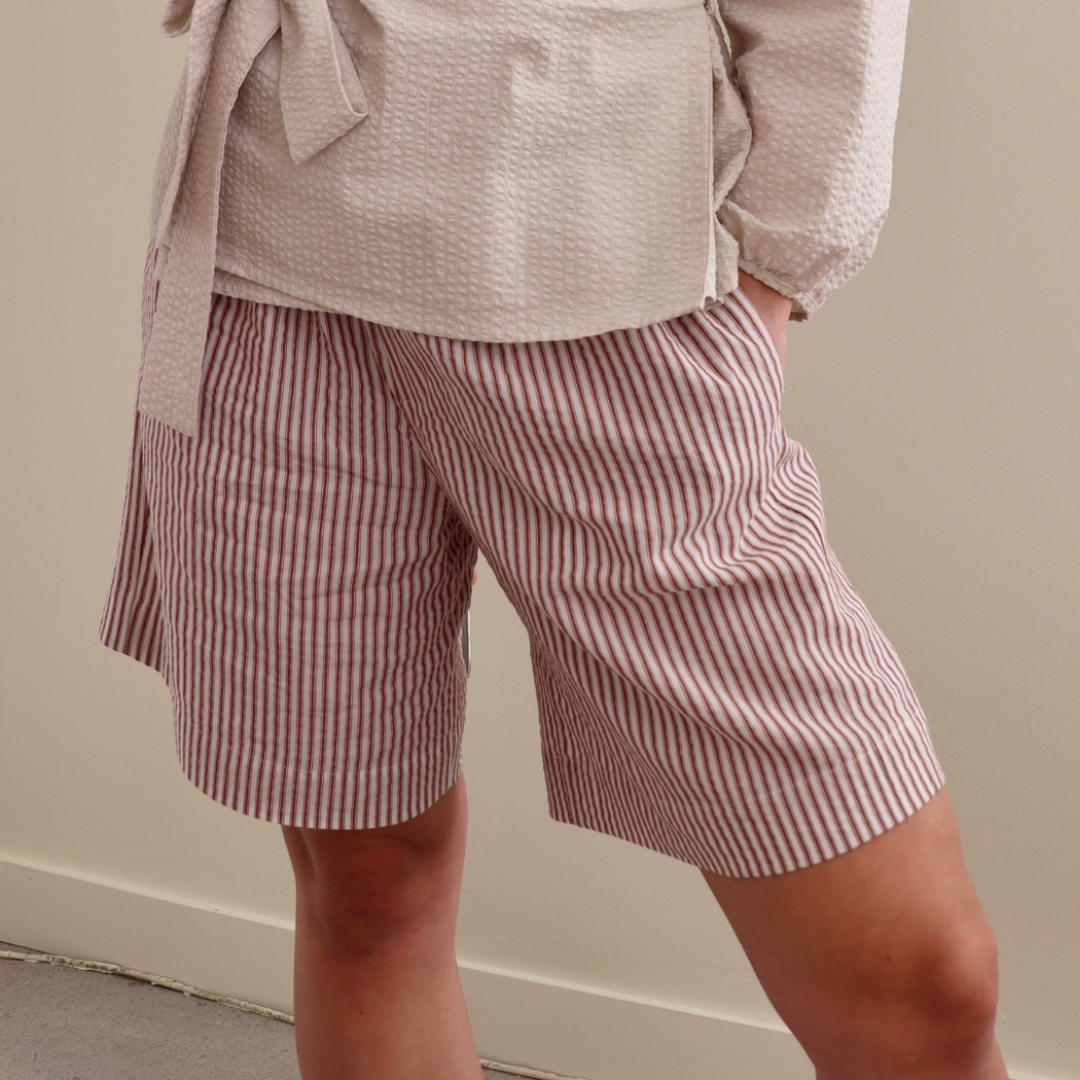 Homebody Shorts | Tencel | Rust Stripe | M-Suzie Anderson Home