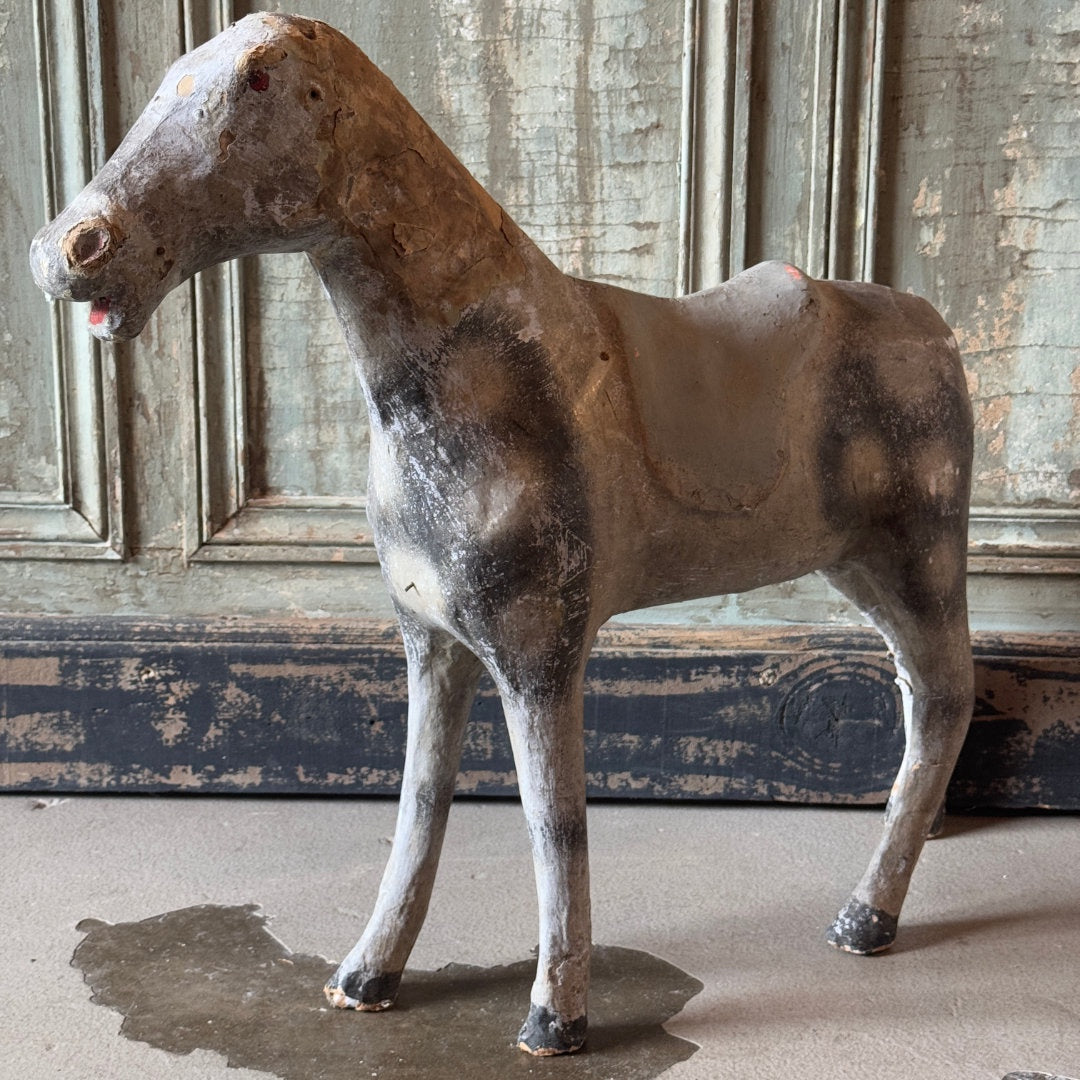 Antique French Papier Mache Decorative Horse (BOWRAL)-Suzie Anderson Home