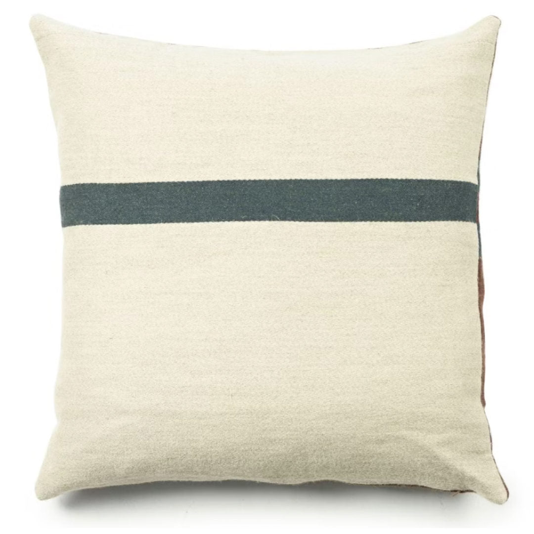 Libeco Linen Juniper Cushion Cover | 63 x 63cm | Leather / Wool