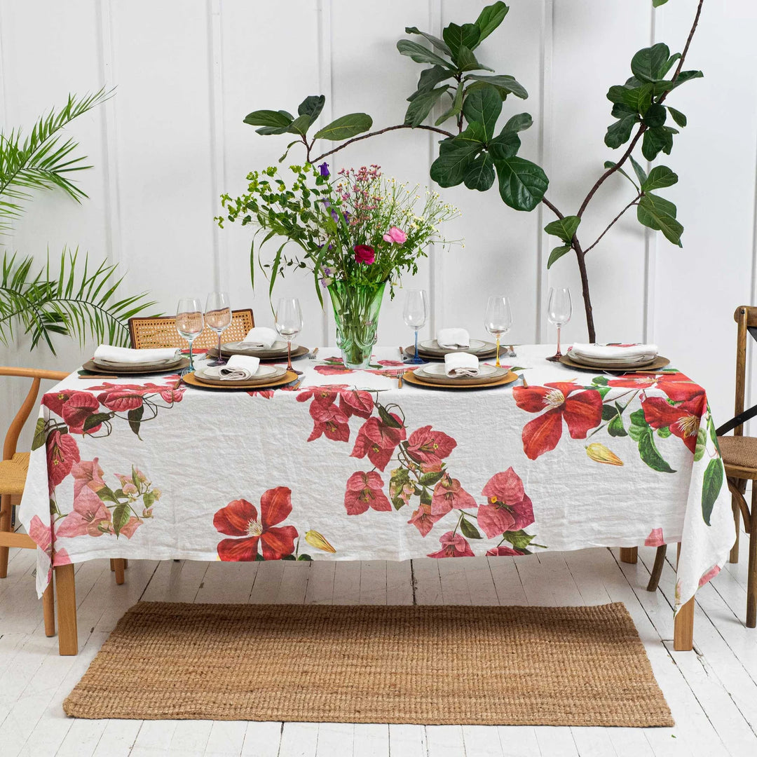 Climbing Flowers | Linen Tablecloth | 170 x 250cm