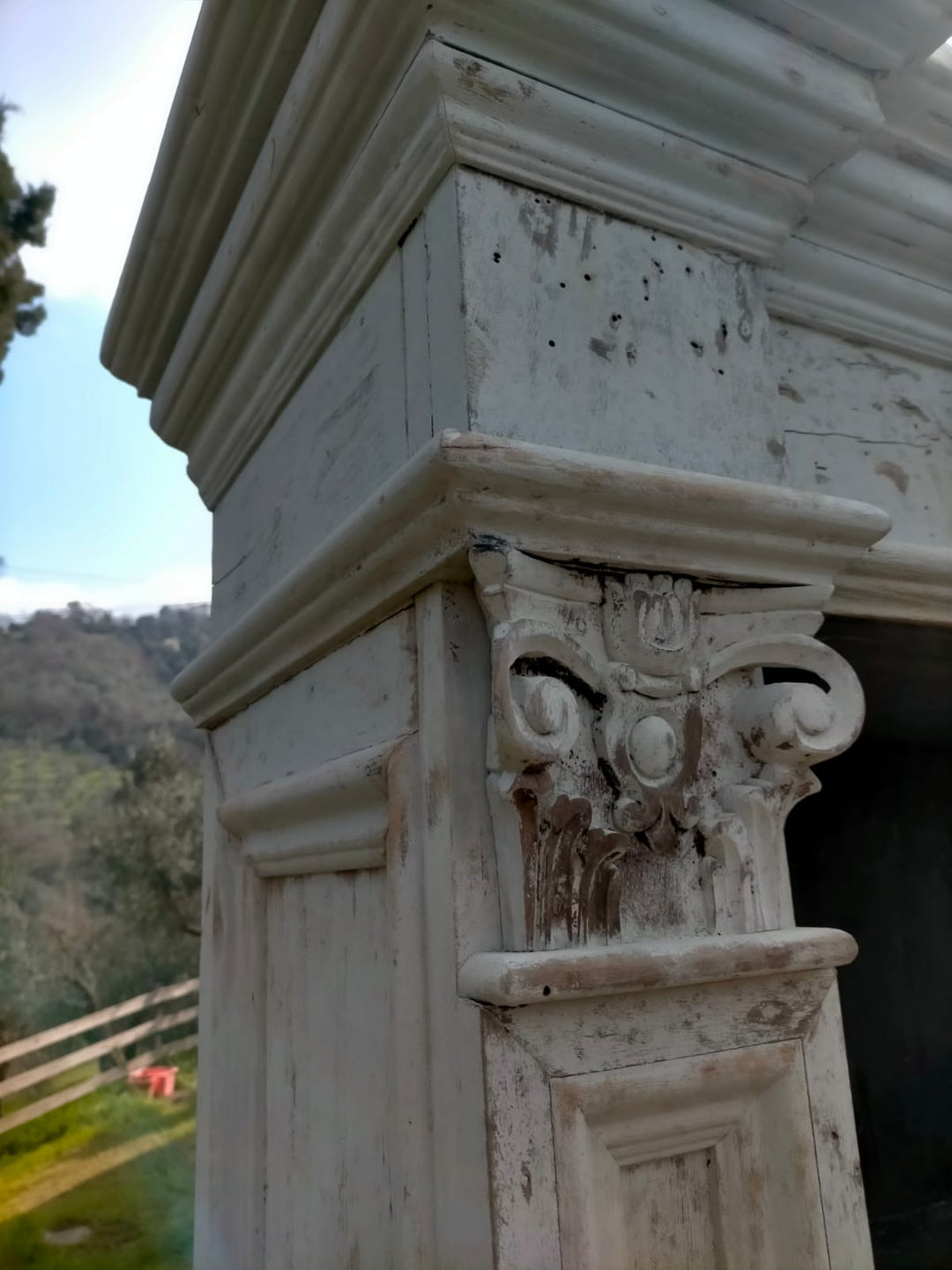 Italian Antique Grand Library Bookshelf | Painted Chestnut Wood | Circa 1895 (BOWRAL)-Suzie Anderson Home