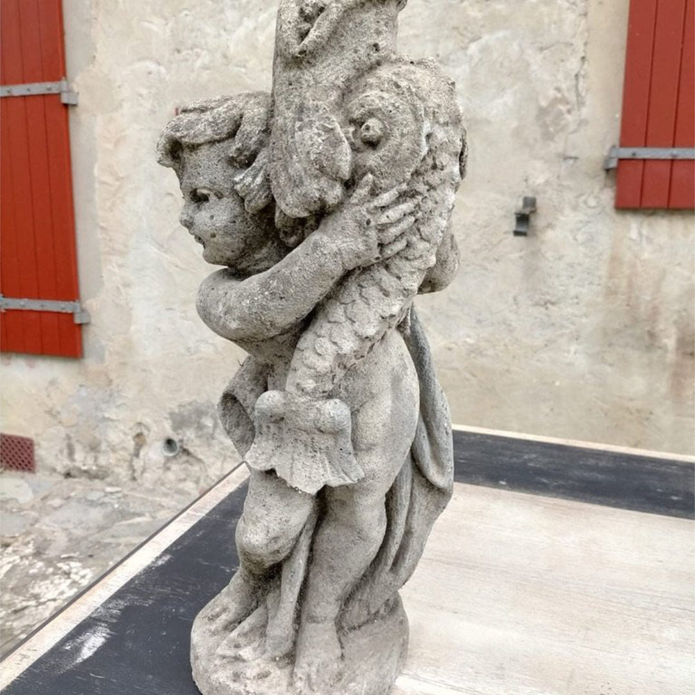 Italian Stone Water Fountain Statue | Cherub-Suzie Anderson Home