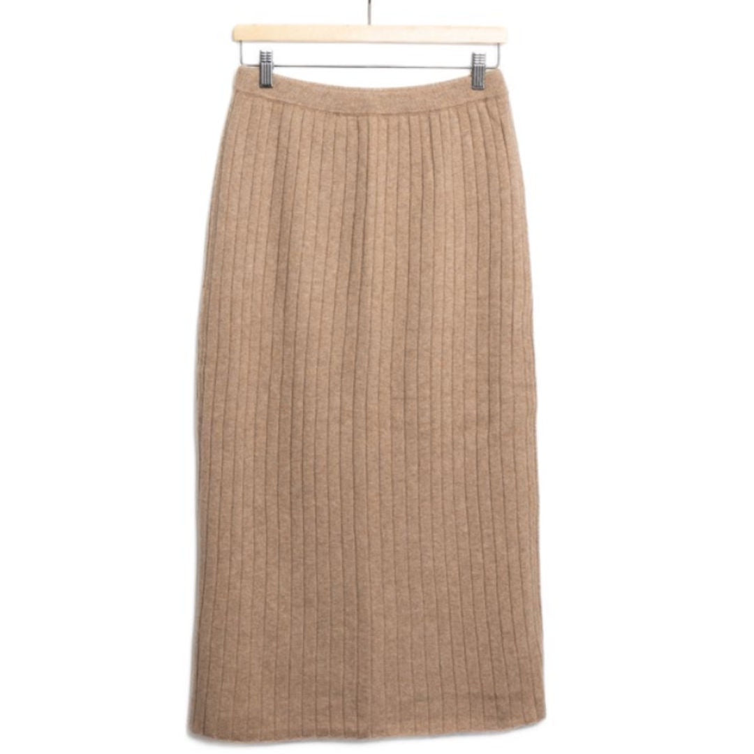 Bow | Ribbed Skirt | Cashmere Merino | Camel