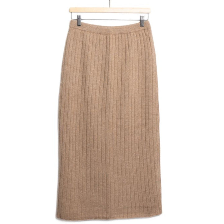 Bow | Ribbed Skirt | Cashmere Merino | Camel