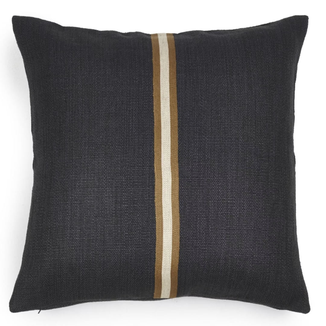 Jasper | Pillow Cover | 63 x 63cm | Faded Black | Linen / Wool-Suzie Anderson Home