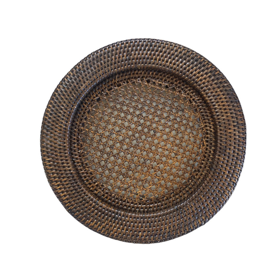 Rattan Underplate | Antique Brown