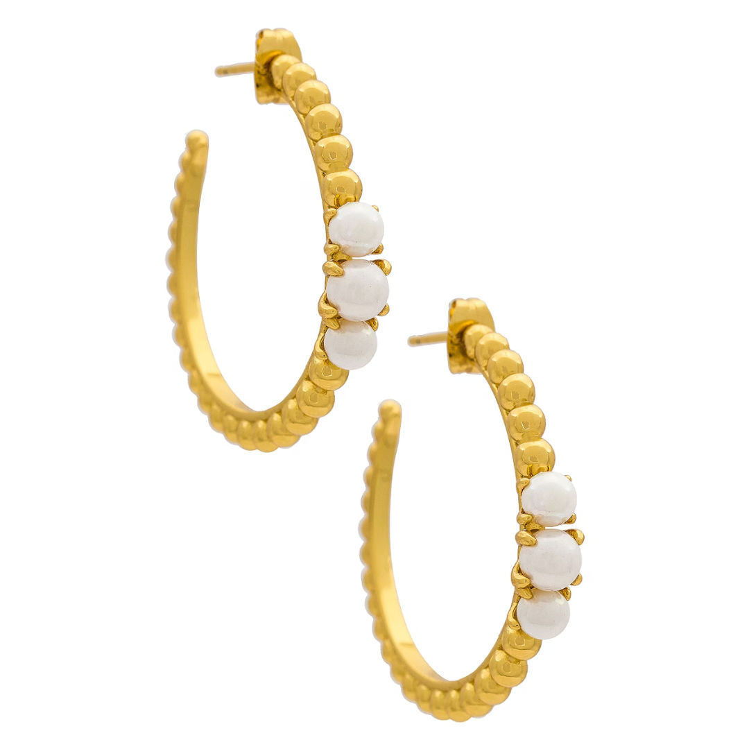 JM | Luciana Hoop Earrings | 18K Gold Plated-Suzie Anderson Home