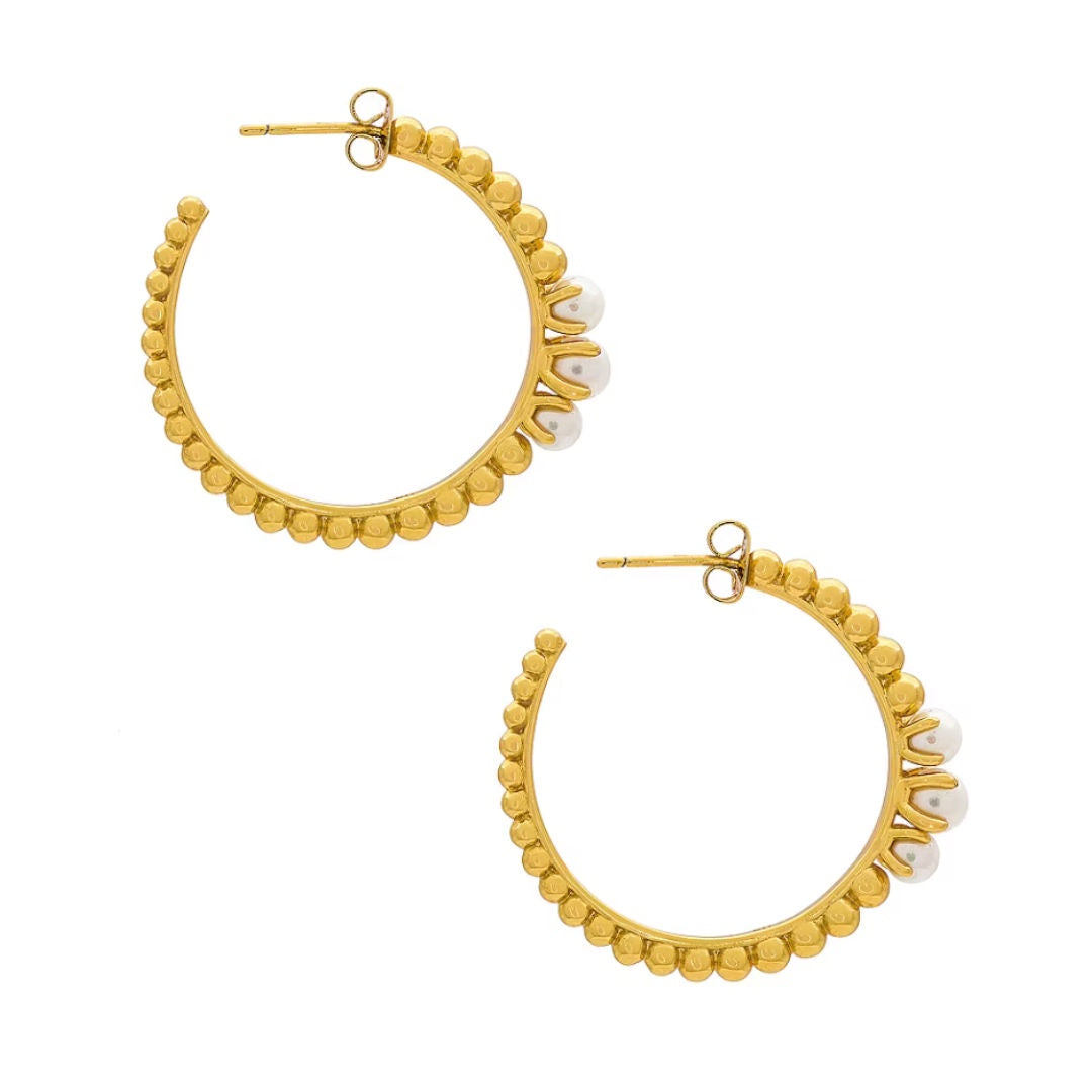 JM | Luciana Hoop Earrings | 18K Gold Plated-Suzie Anderson Home