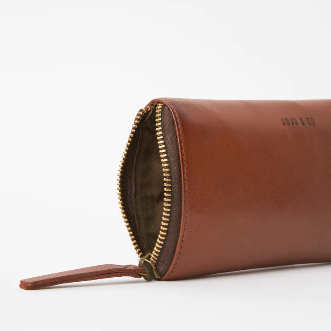 Juju | Leather Glasses Pouch | Cognac-Suzie Anderson Home