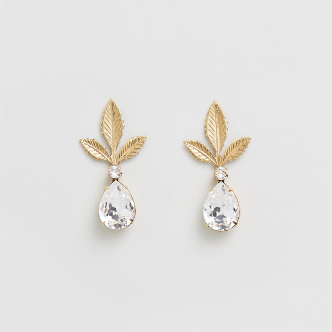 Justine Earrings | 24K Gold Plate with Swarovski Crystal-Suzie Anderson Home